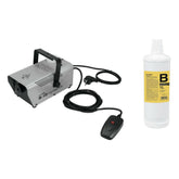 Eurolite N-10 Nebelmaschine, 400 W, silberne Nebelmaschine, inkl. Fernbedienung + 1 l Flüssigkeit